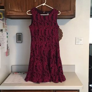 Maroon and black dress fitted and flare